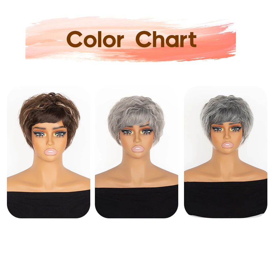 قطعة شعر صناعية بمشبك مموج فضفاض للنساء - قطعة شعر صناعية بنمط بيرم الذرة مع غرة، مموجة مائية بنية أنيقة D