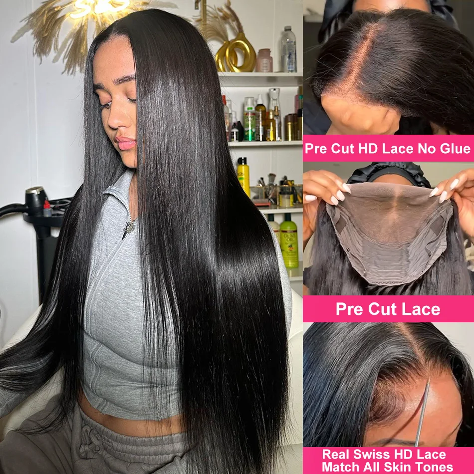 البرازيلي HD غلويليس العظام مستقيم 5x5 إغلاق شعر مستعار 13x6 الدانتيل الباروكة الأمامية ريمي شفافة قبل قطعها الدانتيل الجبهة مع شعر الطفل #3