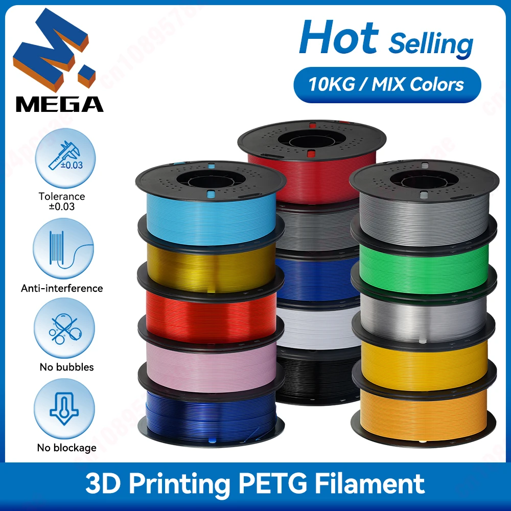 

KINGROON 10KG PETG Filament 1.75mm 1KG/Roll*10 Wholesale PETG Plastic 100% No Bubble 3d printer Material Local Fast Shipping