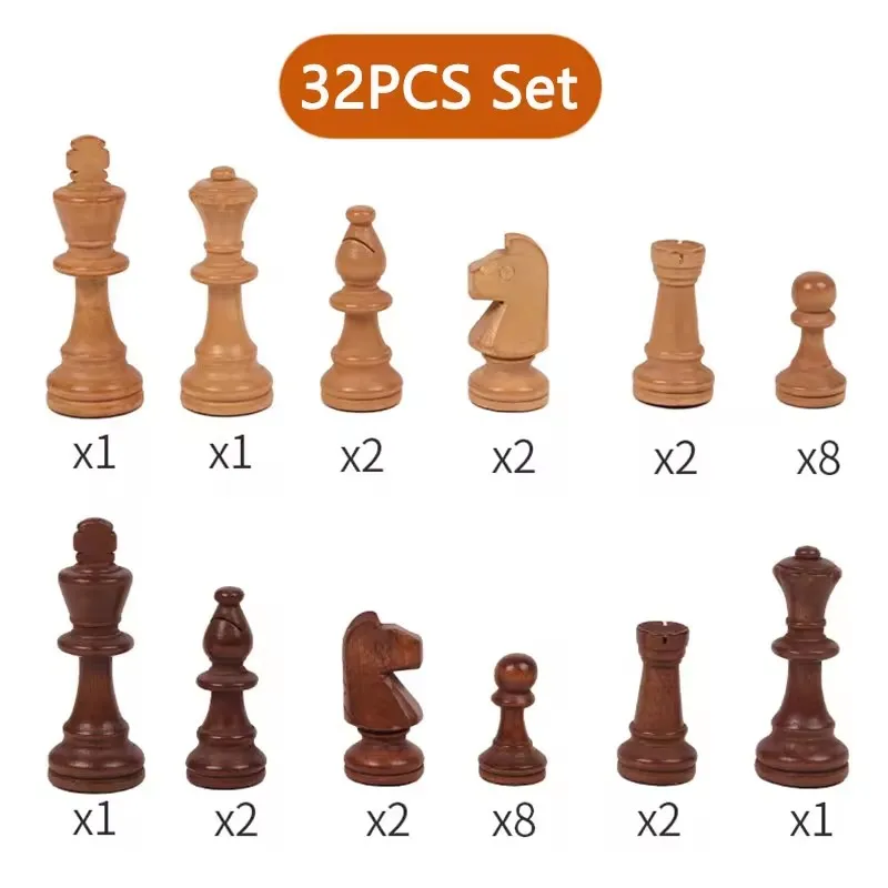 Magnetic Wooden Folding Chess Set for Adults and Kids, Felted Game Board, Interior Storage, Family Gift, 29cm * 29cm