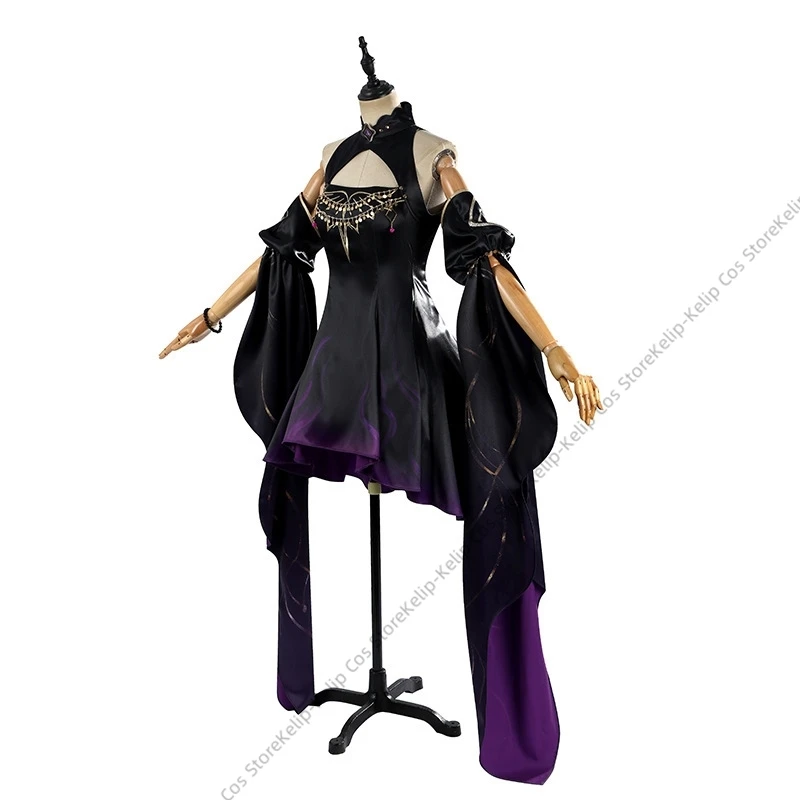 Costume de cosplay Path to Nowhere Necresta Hella, jupe noire et violette, ensemble complet avec accessoires, Halloween, carnaval, Comic Con