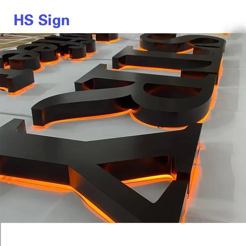 3D Back Light LED Acrylic Signage Letters Stainless Steel Outdoor Commercial Building & Business Sign for Shops