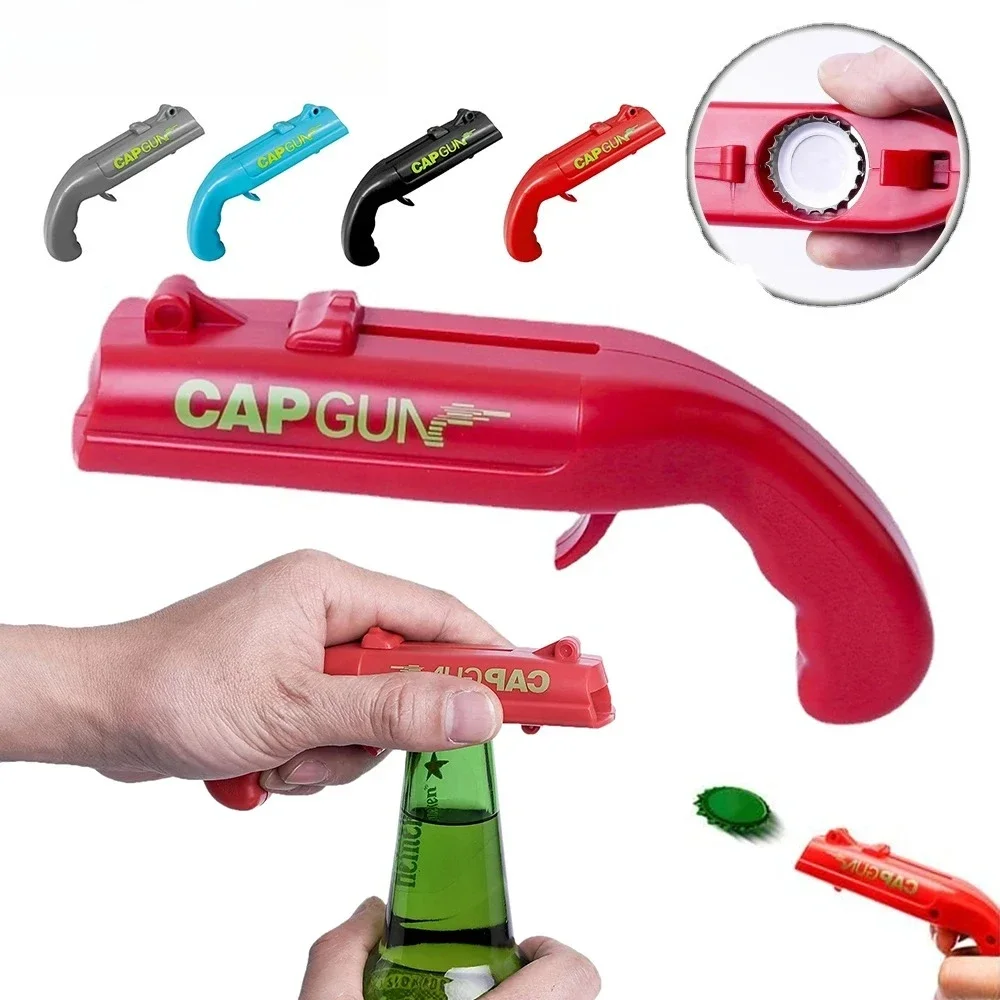 Abridor de Botellas de Cerveza con Forma de Pistola, Portátil, Lanzador de Tapas de Botellas, Accesorio de Cocina para Fiestas, Herramienta de Bar