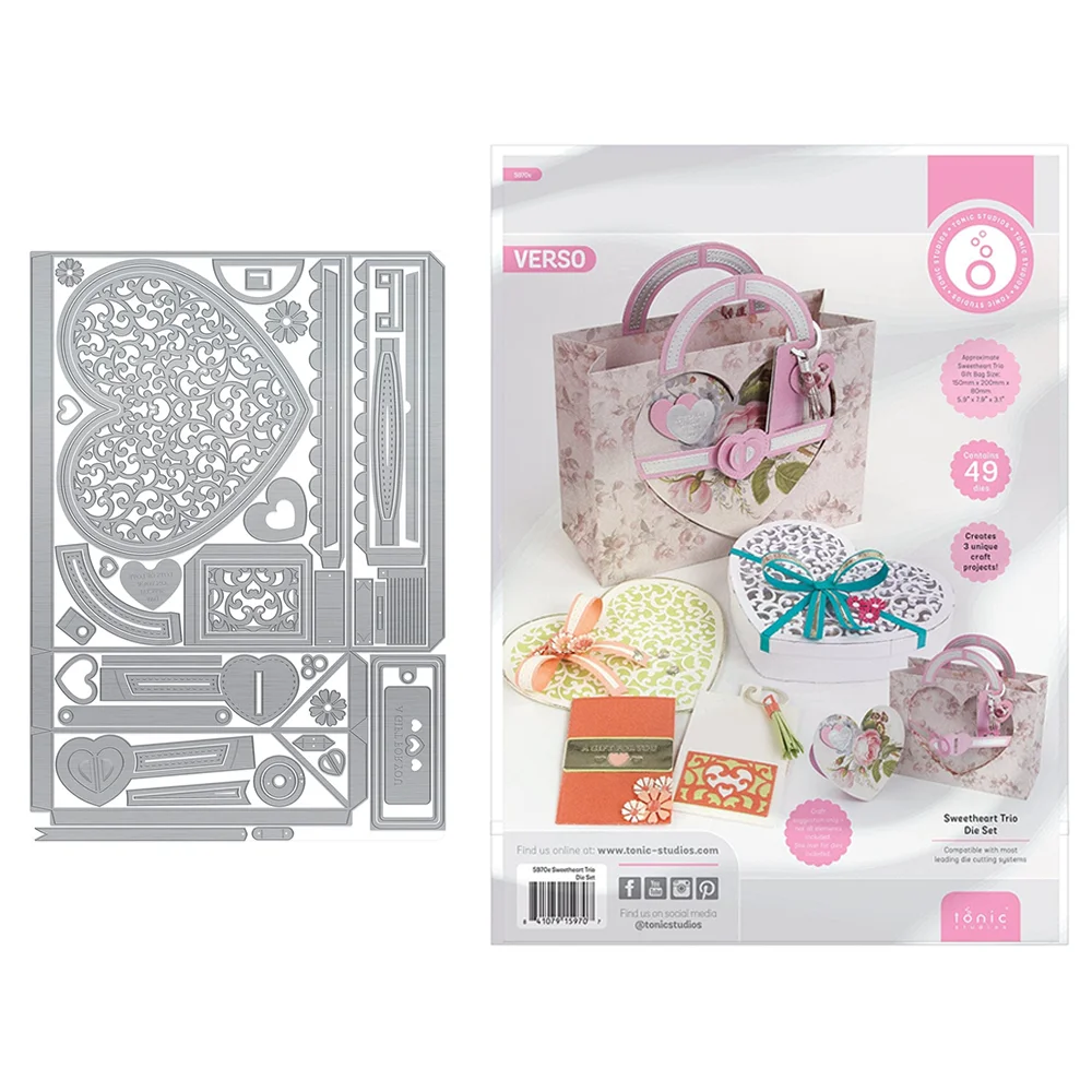 

Sweetheart Trio Die Set Box Cutting Dies New Arrival 2026 Scrapbooking Decoration Embossing Template DIY Valentine's Day Card