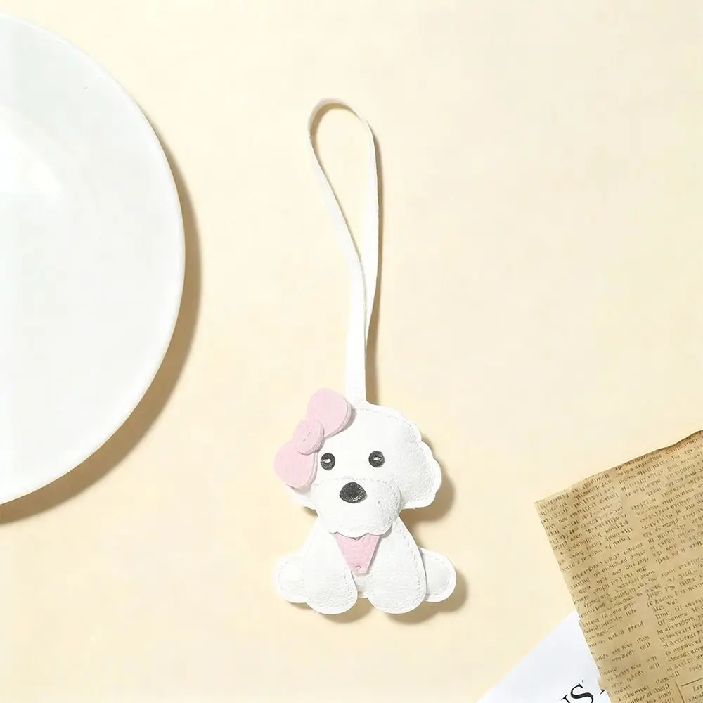 

Cute PU Leather Dog Bag Pendant Decorative Hanging Cartoon Pendant Puppy Bag Charms Bag Decorations