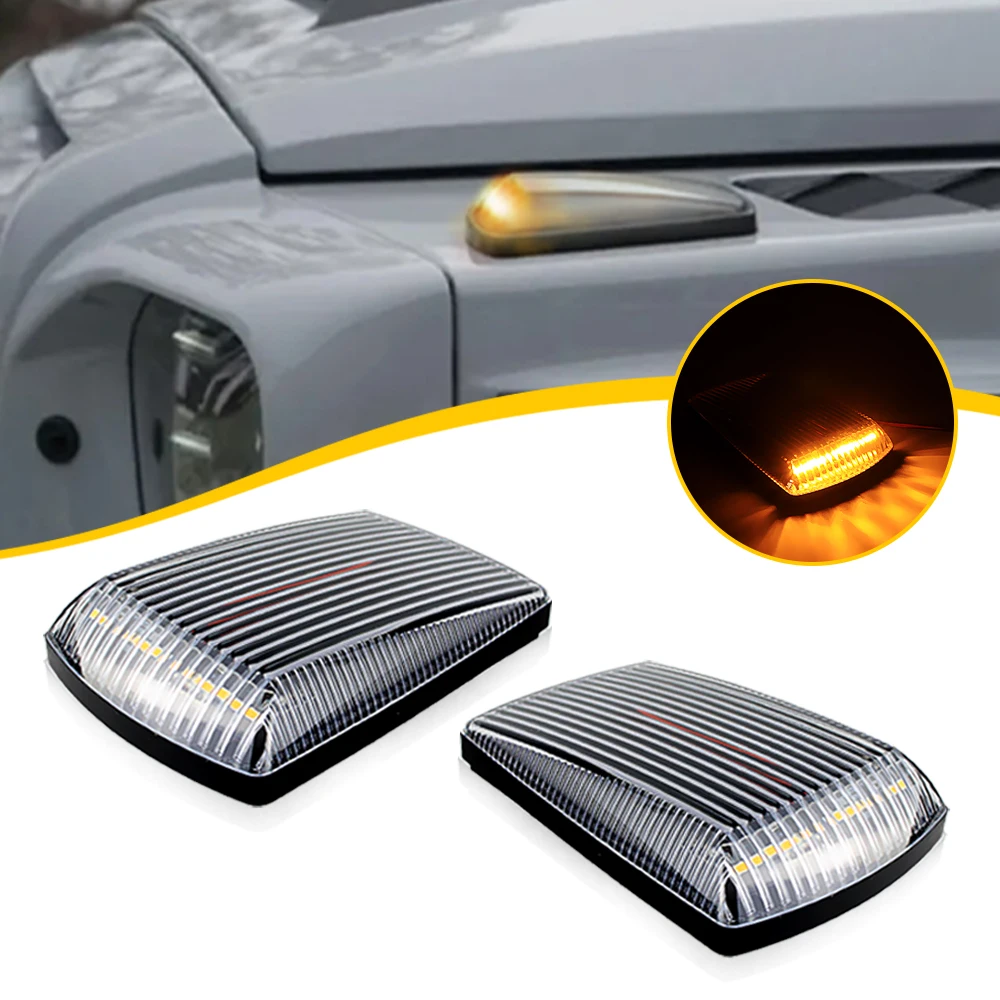 

2PCS 12V Amber Front Corner Blinker Lamps For Mercedes Benz W463 W461 W460 G Class LED Rooftop Marker Lights OEM# 4638260057
