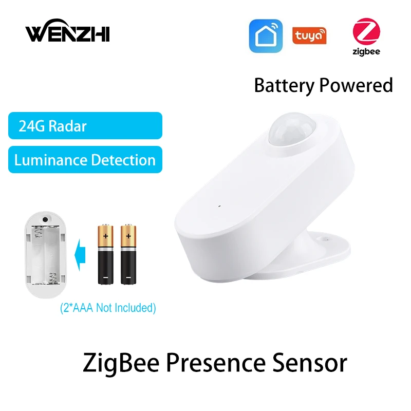 

Датчик присутствия человека ZigBee 24G, радар на миллиметровых волнах, детектор движения и присутствия, питание от батареи, Tuya Smart Life, умный дом, автоматизация