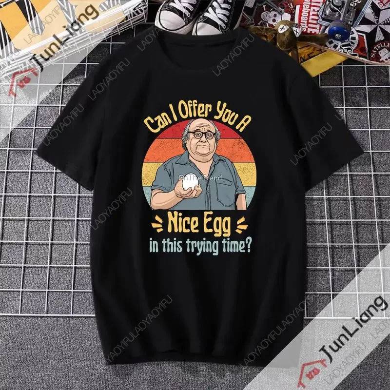 

Danny devito: Can I give you an egg Unisex oversized short-sleeved crew neck fashion casual breathable comfortable street shirt