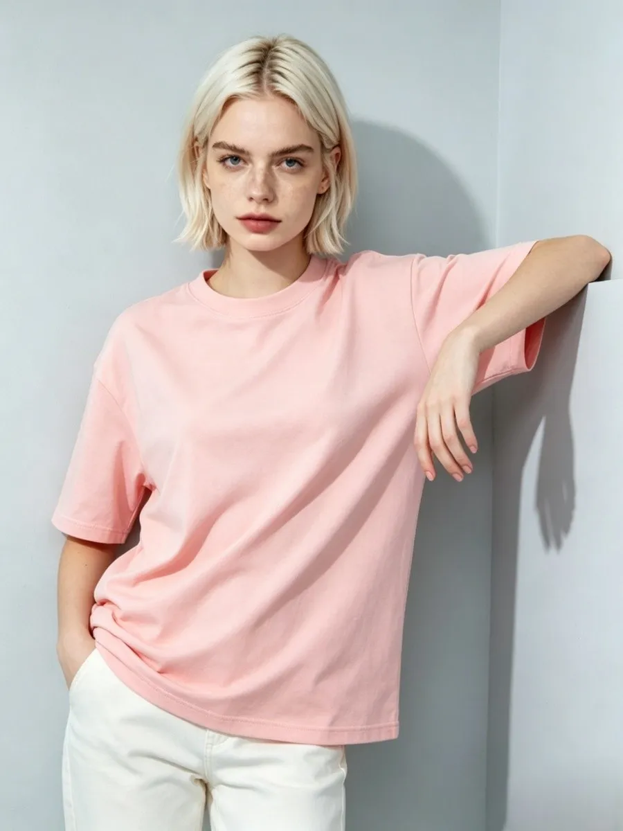 T-Shirts aus hochwertigem Stoff, normal geschnitten, elegant, für den geschäftlichen Alltag, vielseitig, modern, Kpop, seidig, anmutig, bequem, sauber