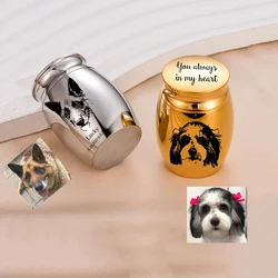 Stainless Steel Cremation Jar Urn Jewelry for Ashes/Hair/Perfume/Dried Flower Customized Engrave Photo Name Date Keepsake