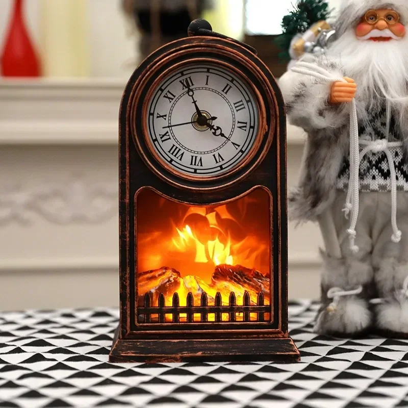 Desktop Hanging Window Handicraft Decorative Fireplace Ornament, American Led Fireplace Light, Christmas Fireplace Light