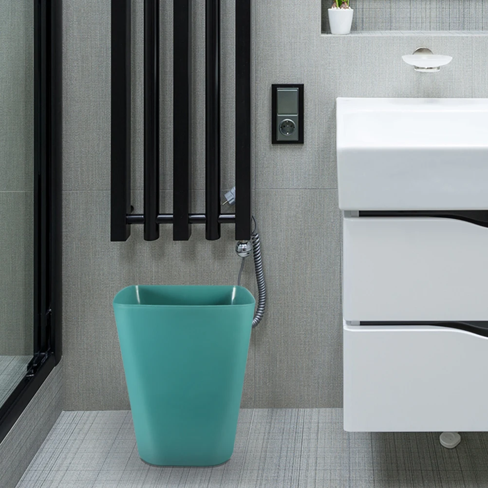 

2pcs Square Trash Can Small Home Office Bedroom Bathroom Plastic Garbage Bin Rubbish Container Smooth