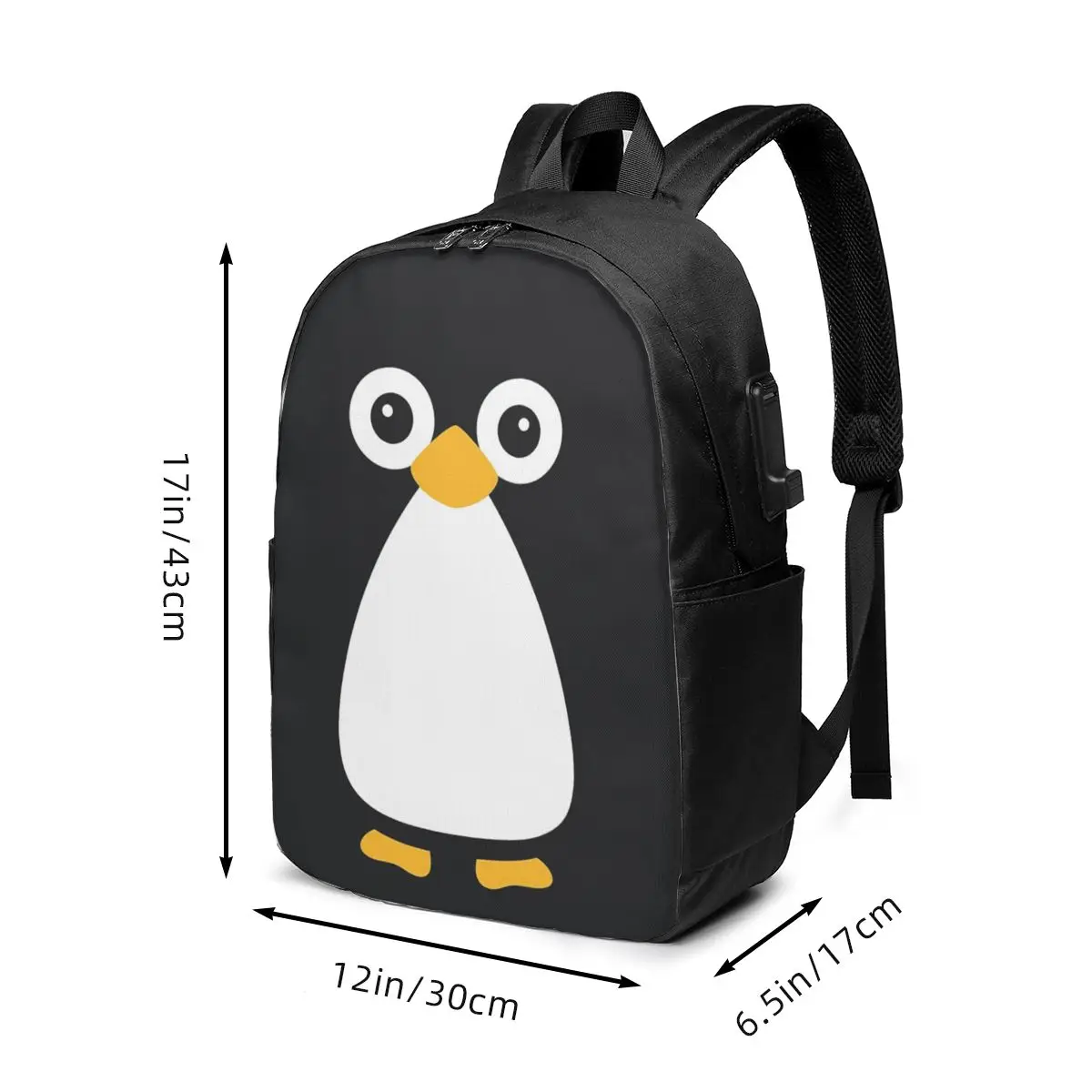Cute Vector Penguin Backpack Travel Notebook Bag Computer College Student School Bag Laptop Shoulder Bags for Men Women view 6