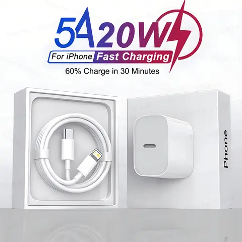 PD 20W per caricabatterie for Apple USB tipo C per iPhone 13 12 11 14 Pro Max Mini XR X XS 8 Plus C cavo di ricarica rapida per caricabatterie iPhone