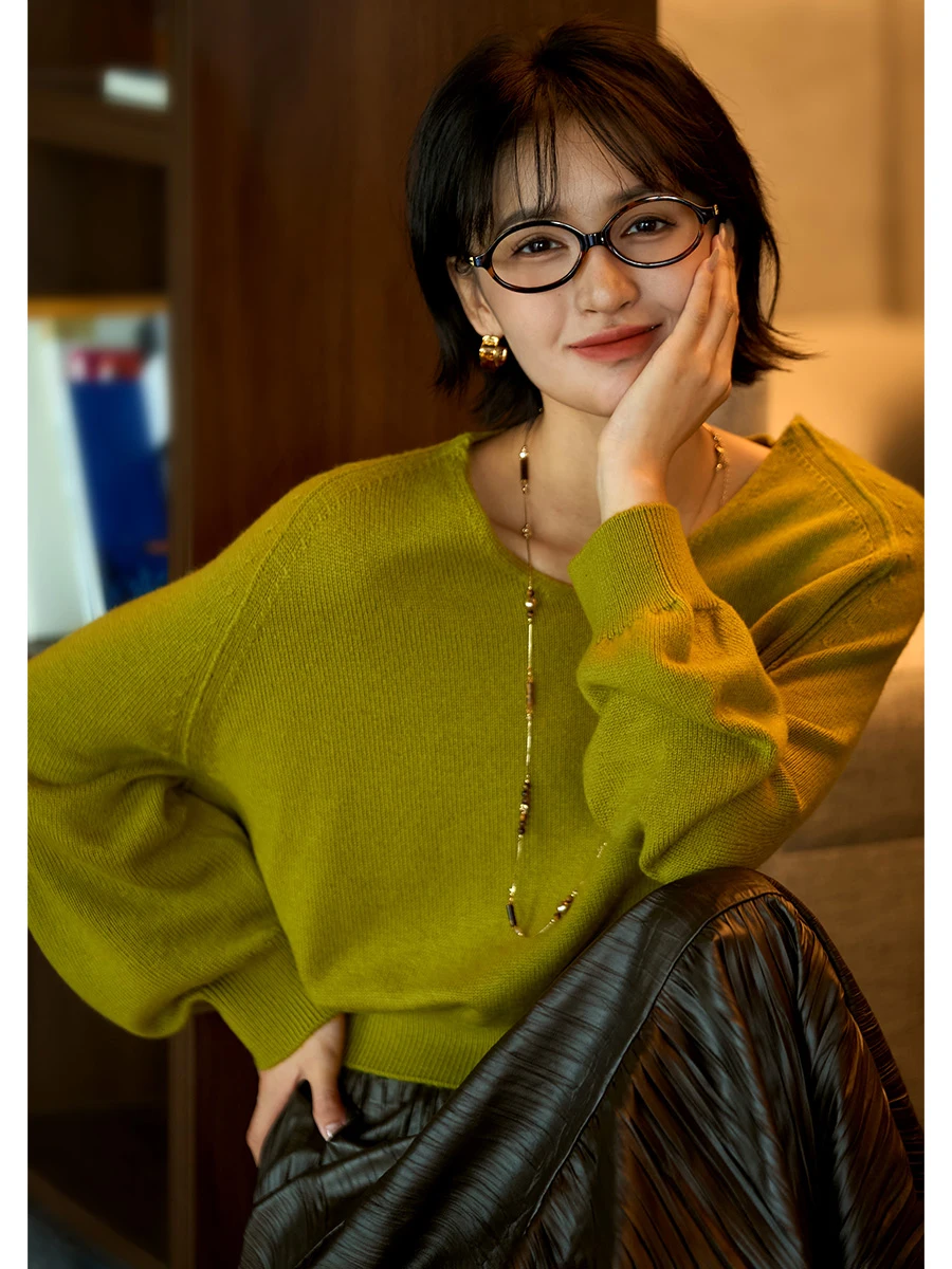 

Вязаный свитер Xhange Rose Whisper с V-образным вырезом, из камвольной шерсти, женский, повседневный, свободного кроя, с длинными рукавами, на пуговицах