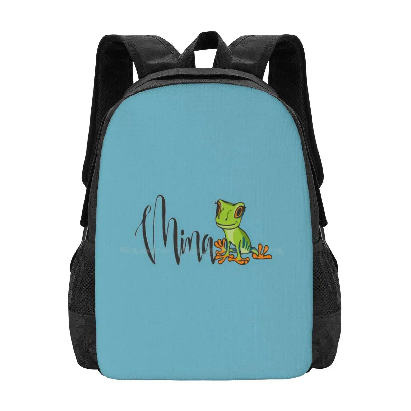 Mina Tree Frog Hot Sale Schoolbag Backpack Fashion Bags Mina Jade Mina Tree Frog Mina Frog Frog And Name Mina Cute Frog