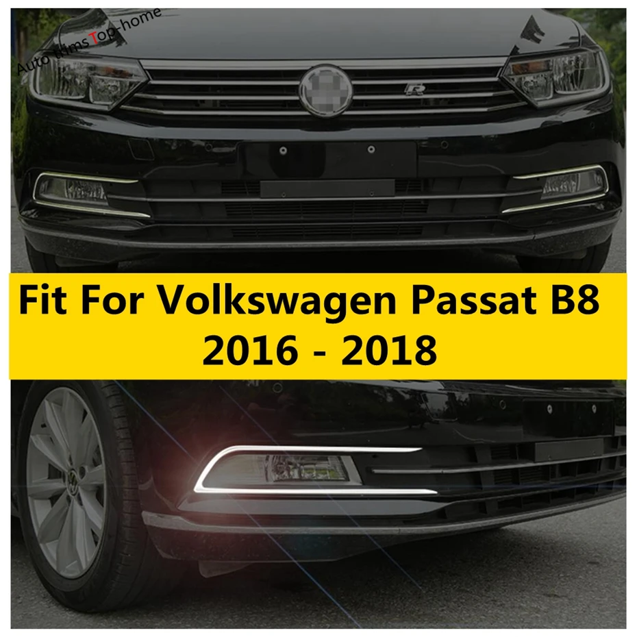 

Front Fog Lights Lamp Eyelid Eyebrow Strip Cover Trim For Volkswagen Passat B8 2016 2017 2018 ABS Chromium Accessories Exterior