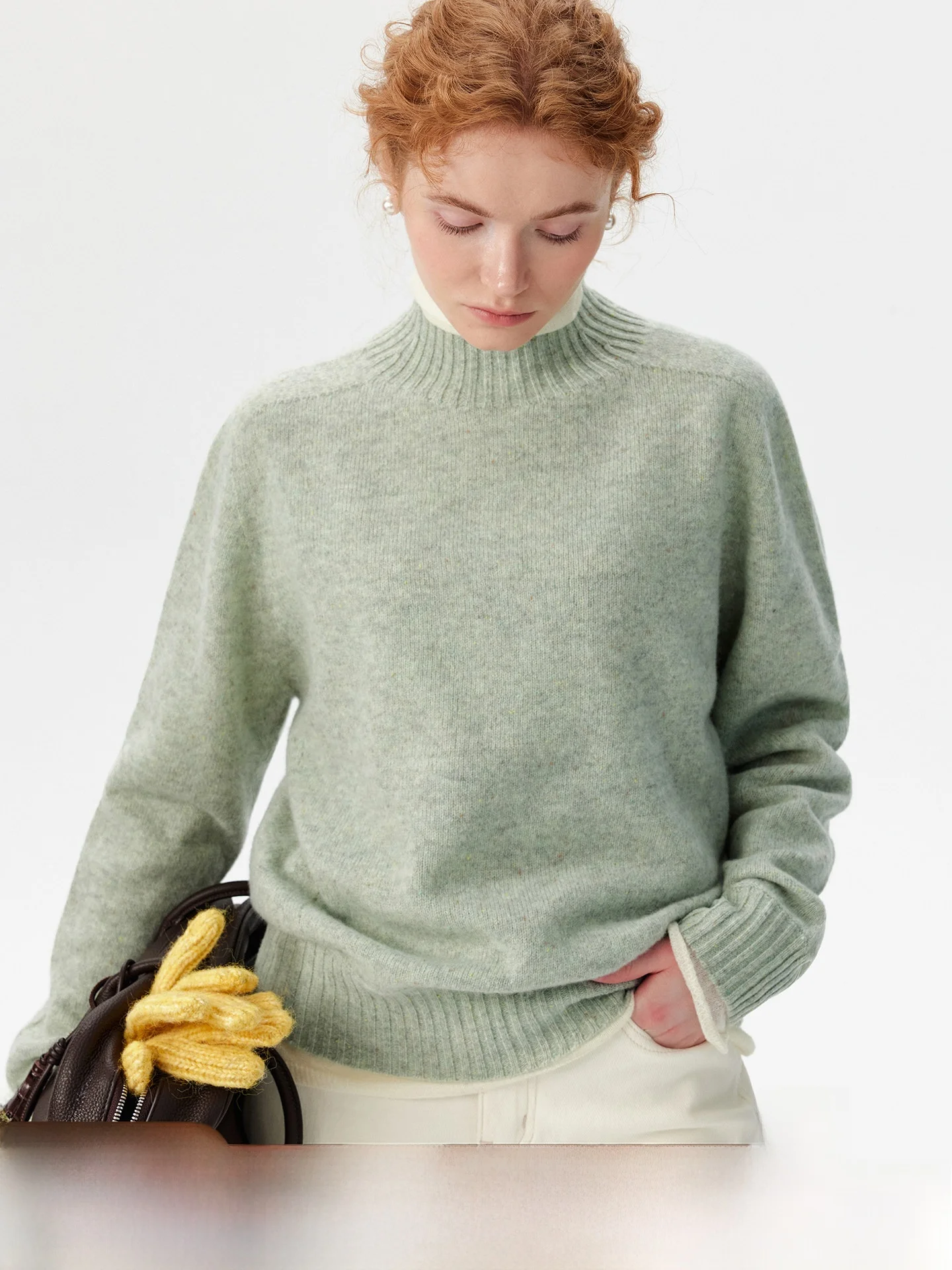 

Мягкий шерстяной вязаный свитер с круглым вырезом в винтажном стиле, 100% кашемир, женский повседневный удобный теплый топ с длинными рукавами