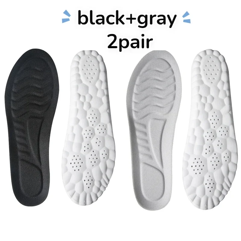 

2Pairs Sport Insoles PU High Stretch Shock Resistant Antibacterial Anti-odorant Breathable Insoles Comfortable for Shoes Cushion