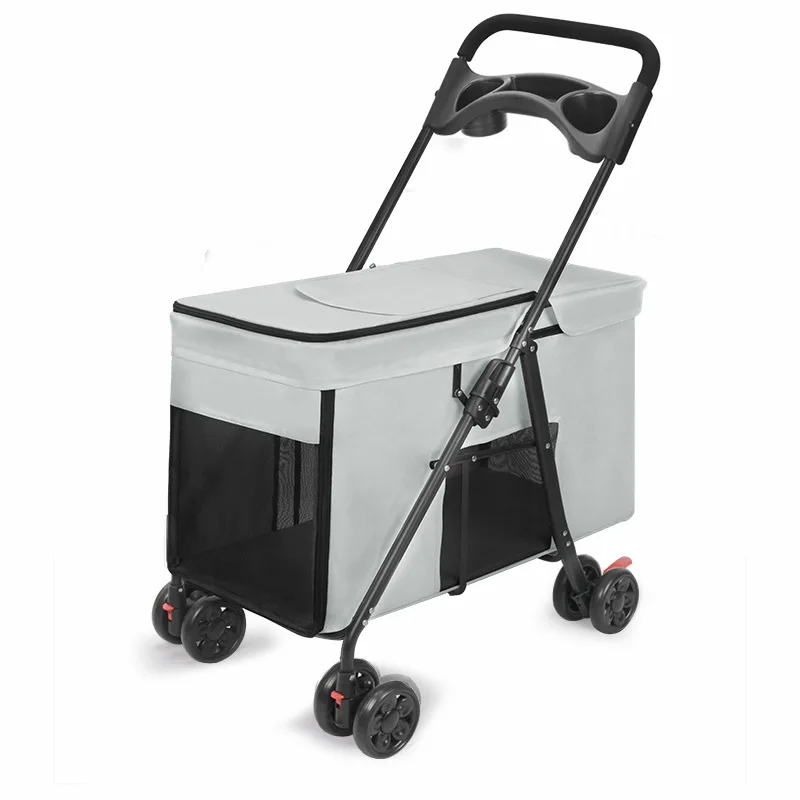 

Pet Cart for Large Medium Size Dogs Portable Foldable Cockpit Breathable Pet Stroller for Outdoor Travel Carrier