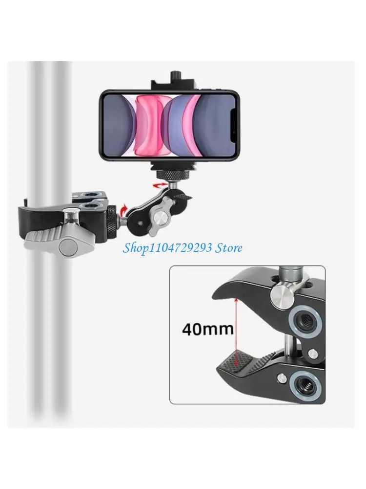 

Y2GD C type Metal Camera Mount Clamp With 1/4 And 3/8 Thread For Tripod And Stabilize