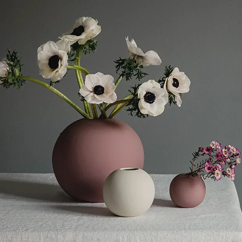 Сферическая ваза Nordic Morandi, модель входа в гостиную, украшение журнального столика