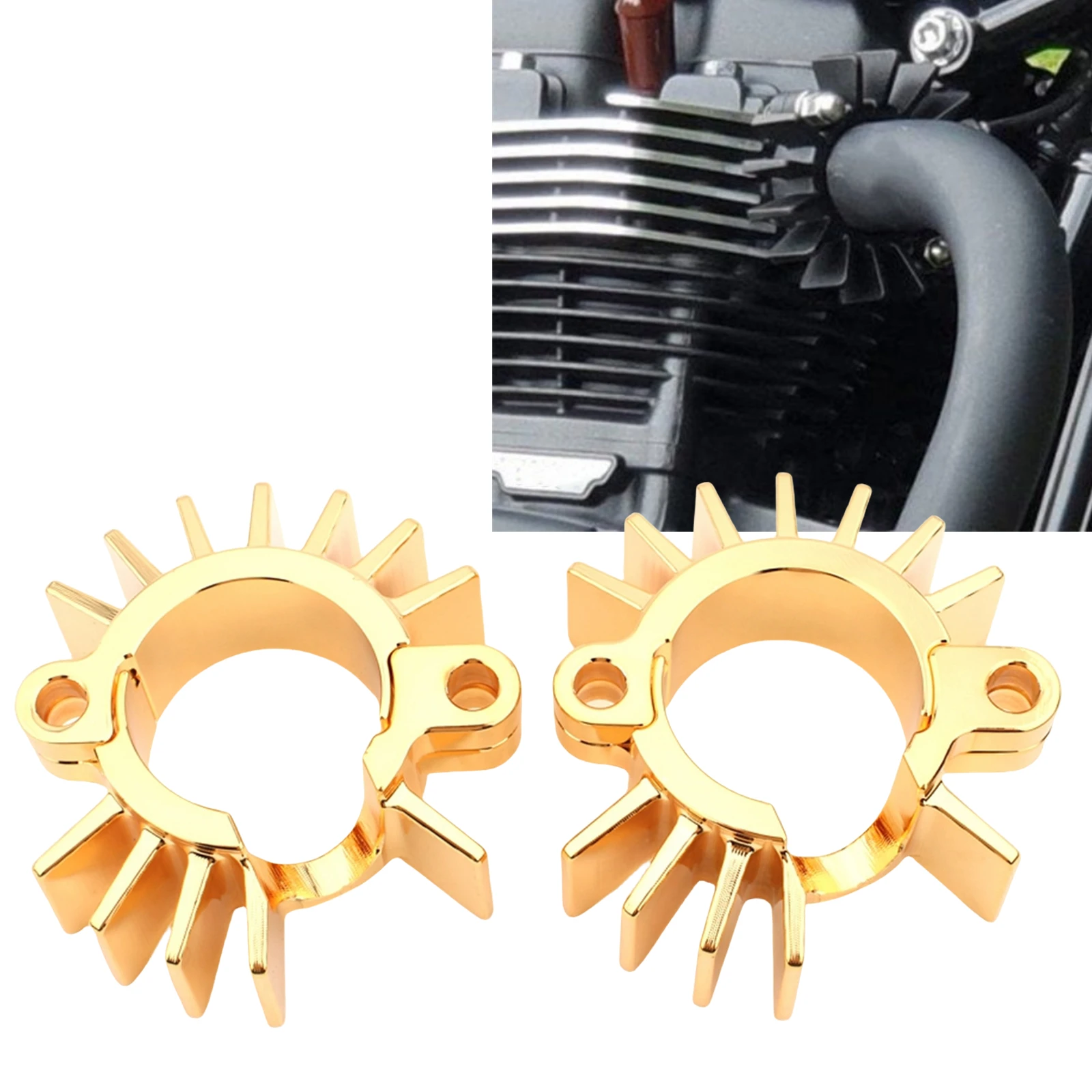 Pop For TRIUMPH BONNEVILLE BOBBER T120V SCRAMBLER 1200 XC/XE CUP/SCRAMBLER/Twin Finned Exhaust Pipe Head Heat Sink Fixing Clips
