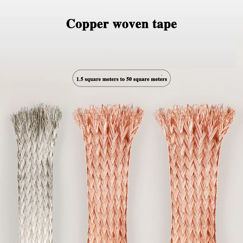 Square Flat Tin Plated/Bare Copper Grounding Braided Wire High Flexibility Bridge Distribution Box Grounding Wire1.5-50mm2