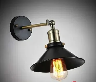 Free Shipping Art Lighting Industrial E27 Edison Wall Lamp Vintage Black Iron Finished Cage Lighting Fitting For Home Decoration