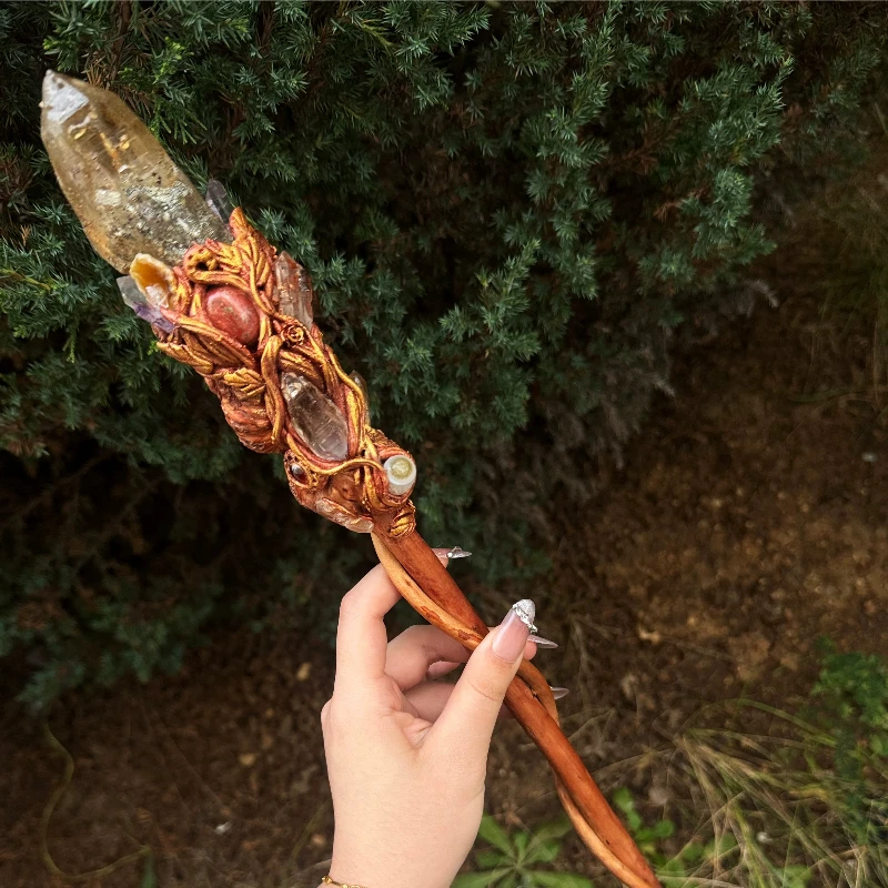 Witch Handmade Malayan Wand, Ancient Crystal Wand Wand