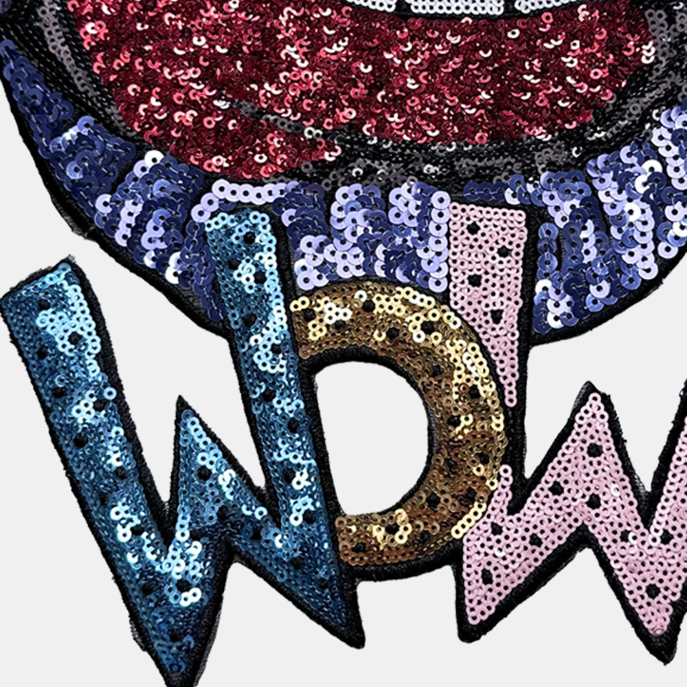 رقعة شفاه مطرزة للملابس ، لامعة أنيقة ، مكواة على رقعة ، إكسسوارات تزيين ذاتية الصنع ، لاصقة خلفية ، 23x21 سم ، 1: