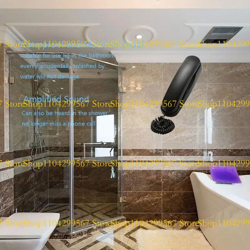 CS1W Corded Phone Wall Mountable Landline Telephone Moisture-Proof for Office Home Hotel Bathroom Slim-line Wall Phone