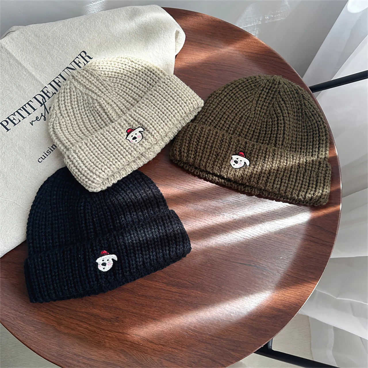 Cute Kids Beanies Winter Children Knitted Hat Solid Color Woolen Crochet Bonnet Anti-Cold Warm Baby Pullover Cap 1-4Year Toddler