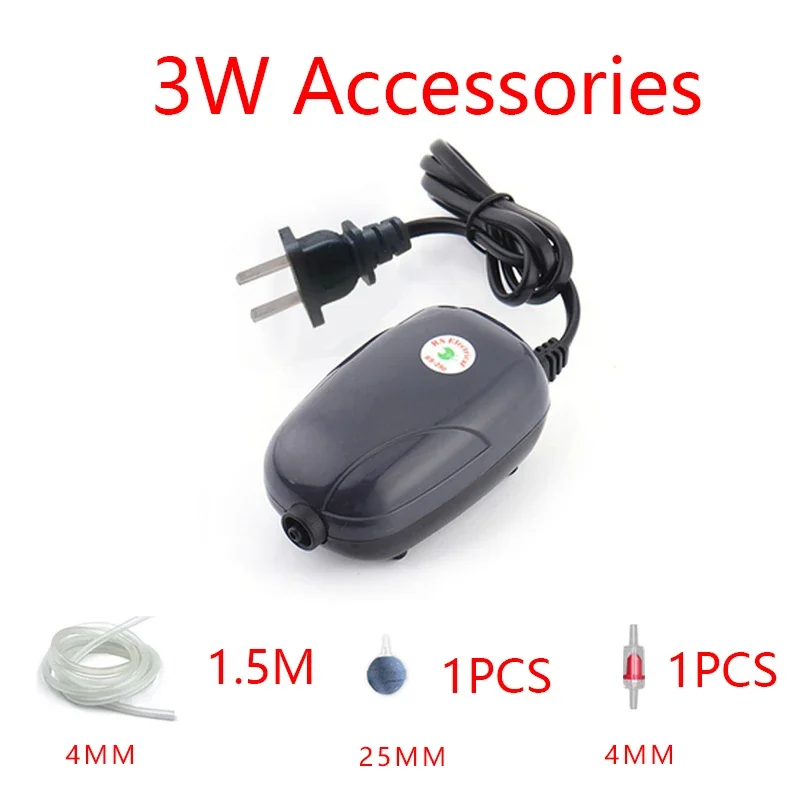 Aquarium Air Pump Fish Tank Mini Silent Compressor Single Double Outlet Oxygen Pumps Aquariums Aquatic Accessories 220V 3W 5W