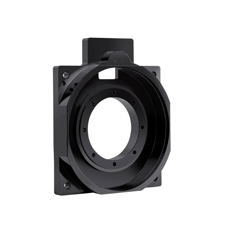 Custom aluminum, CNC machining, gold anodizing, hollow rotating platform, housing components, rotating equipment accessories