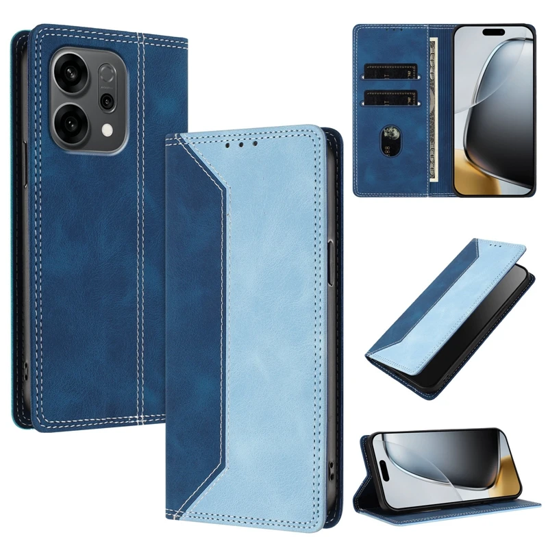 For Reno 14 13 12 Case Magnetic Flip Case for OPPO Reno14 Pro Reno 14F 13F 12F 11F 13 12 11 10 Pro Cover Leather Protect Fundas