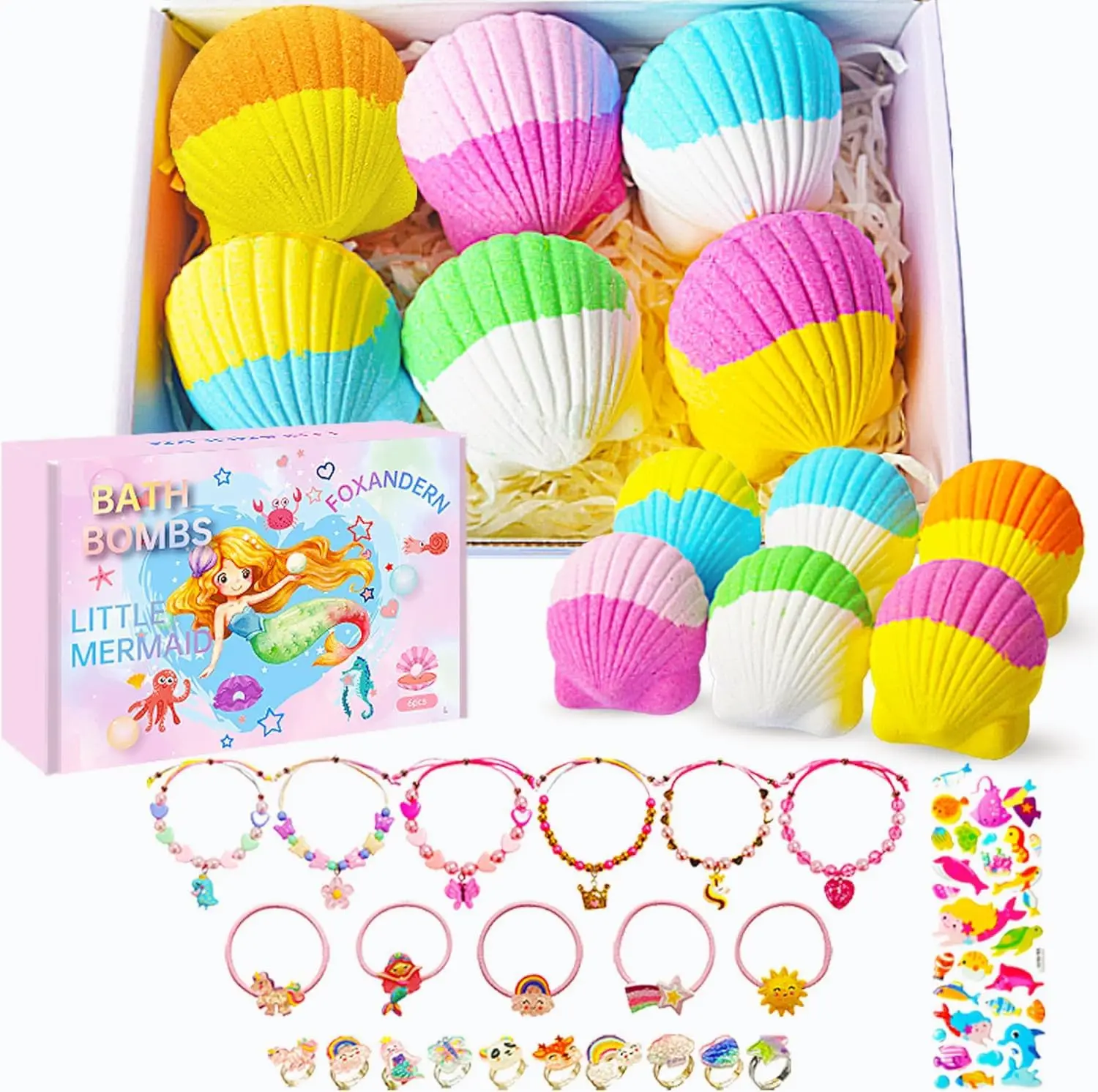 

Kids Bath Bombs with Glow-in-Dark Toy Surprise, 30 PCS Natural Organic Bubble Bath for Boys and Girls