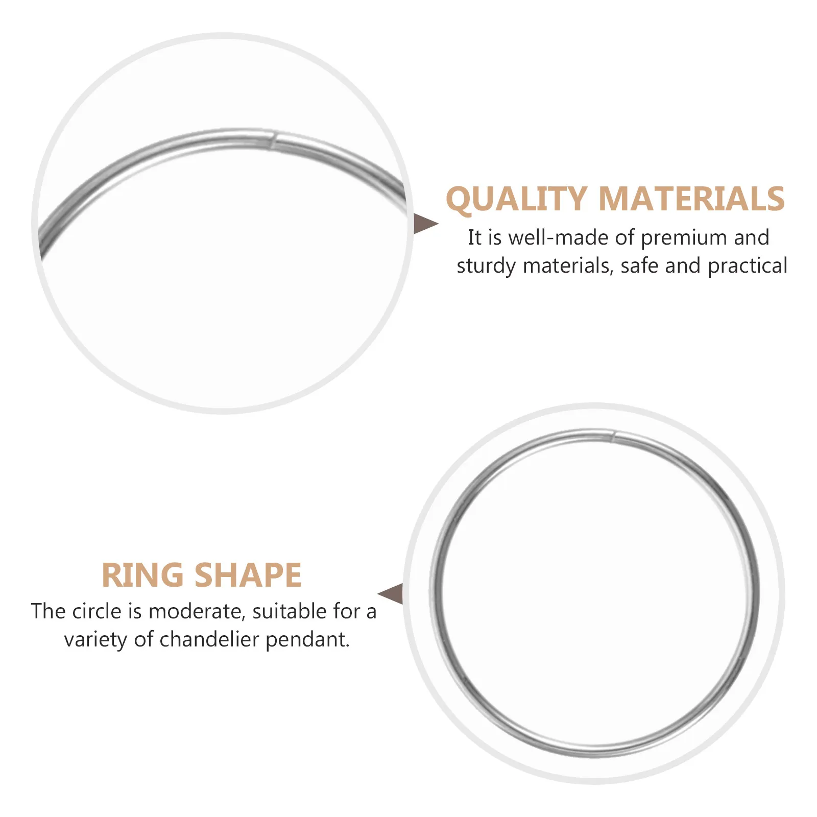 100Pcs Stainless Steel Chandelier Connector Ring High Reliability Precision Made Crystal Pendant Ring for Chandelier Accessories