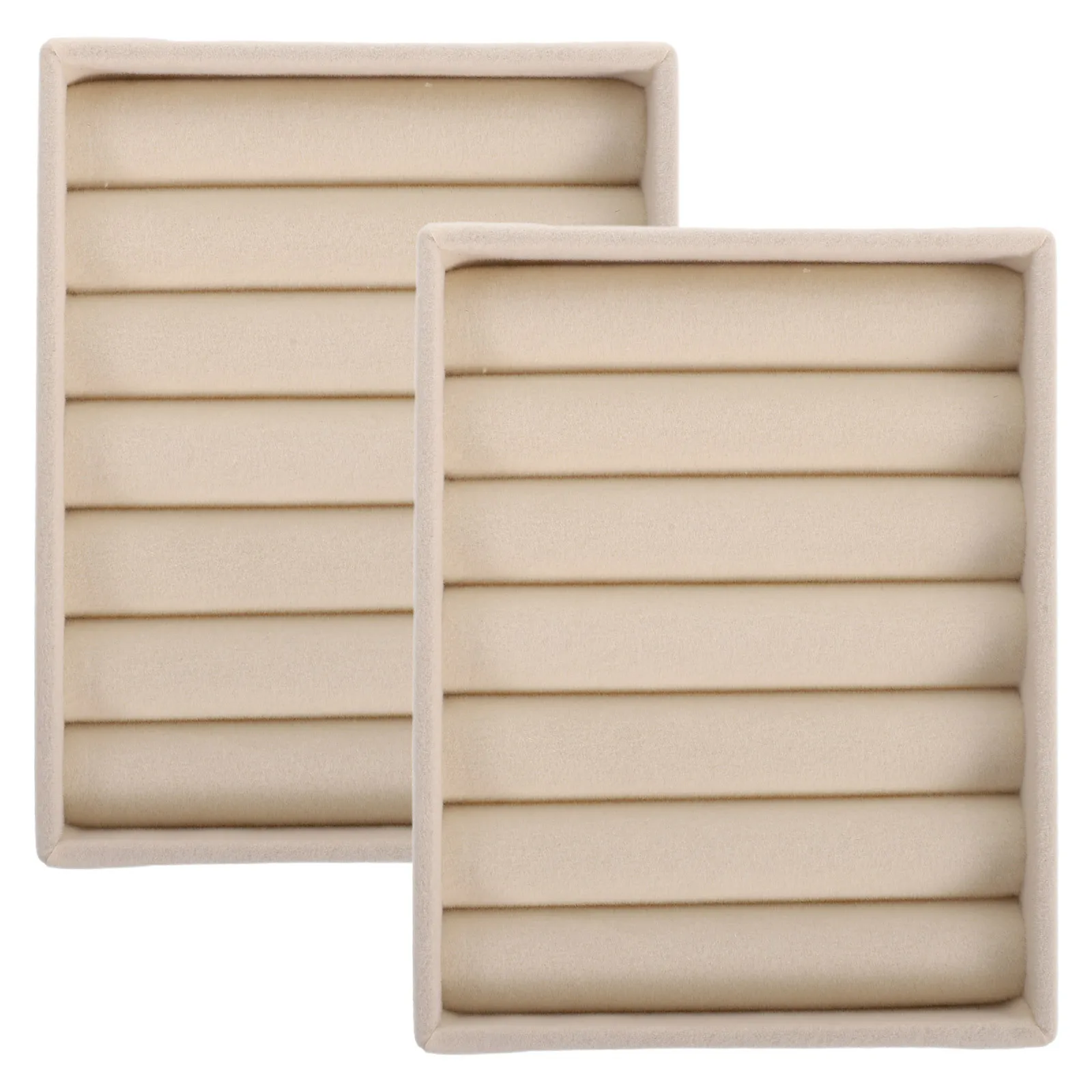 

2Pcs Rings Storage Box for Women Modern Jewelry Tray Organizer Multiple Compartments for Rings Earrings Small Items Home Vanity