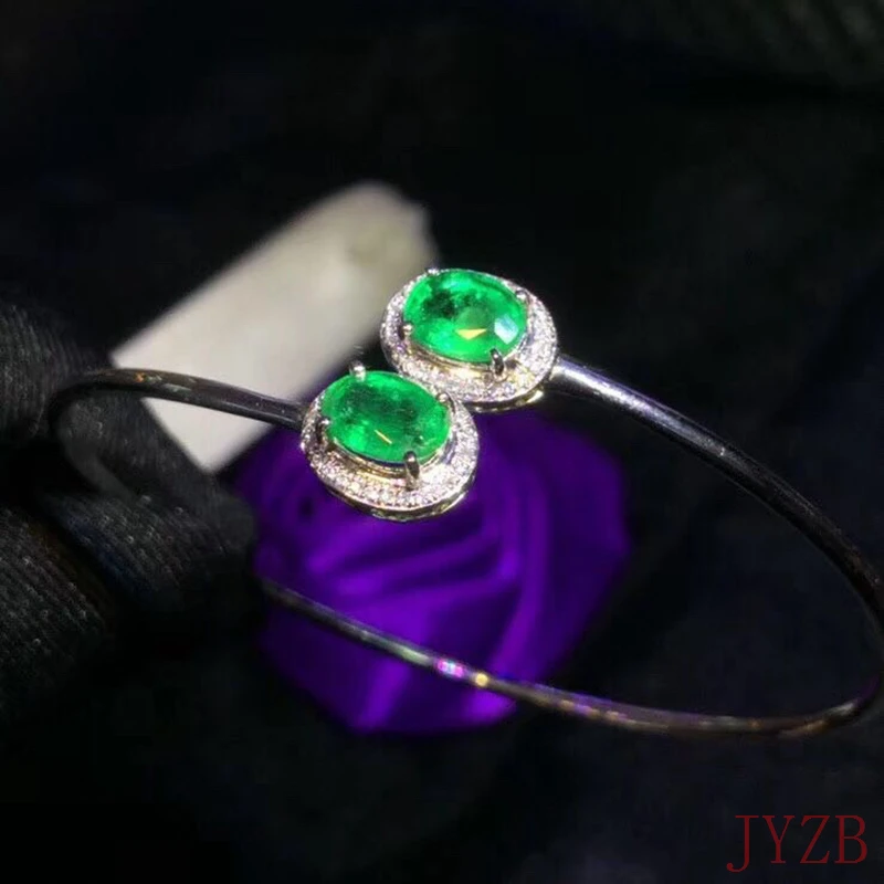 

AAAA high quality 100% natural Colombian emerald bracelet for women's fashion light luxury women's wedding jewelry