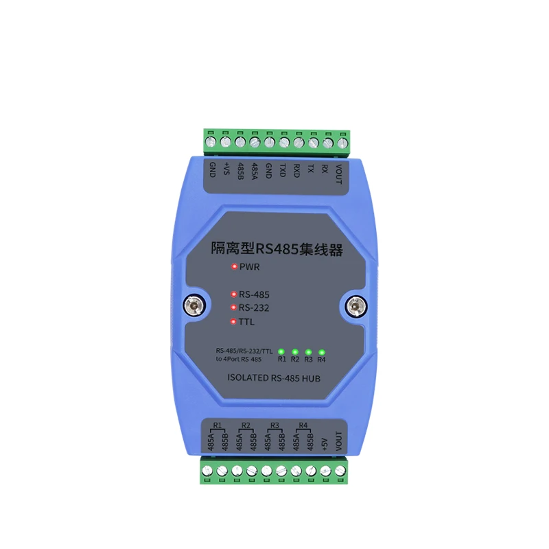 RS485 Eight-Port HUB Photoelectric Isolation RS-485 HUB Anti-surge Anti-interference Factory Warehouse