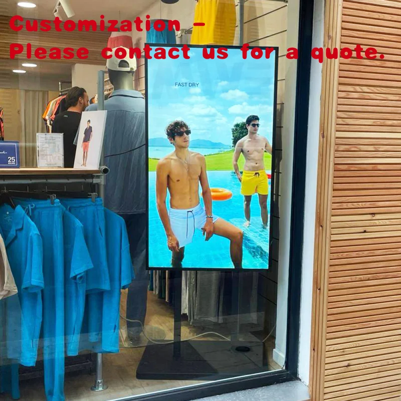 custom.65Inch 3000Nits Double Side High Brightness Digital Signage 55 Advertising Shop Store Lcd Window Facing Display Screen
