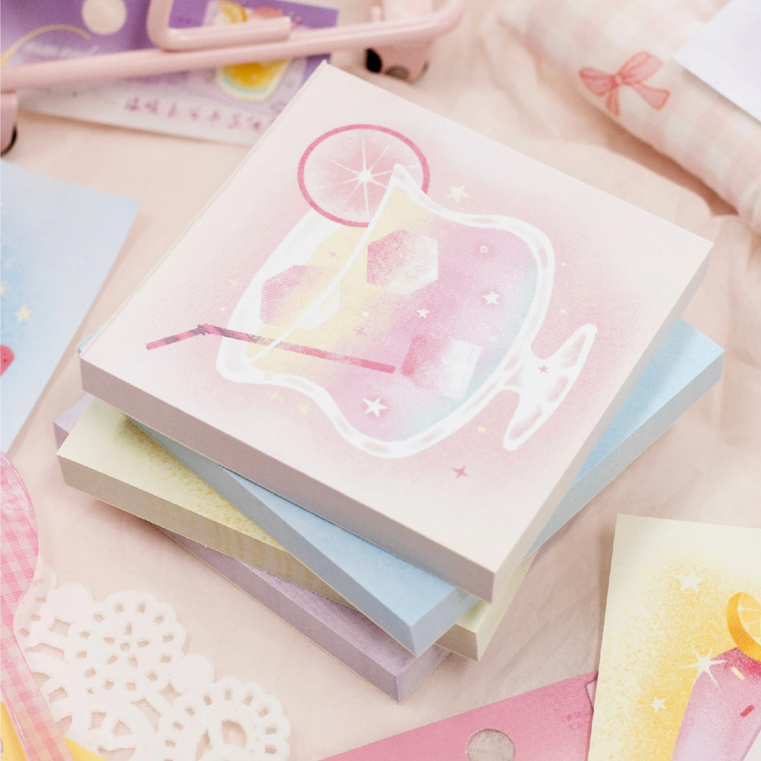 100sheets Kawaii Fruit Soda Pattern for Writing Message Notes DIY Handmade Scrapbooking Material Craft Paper