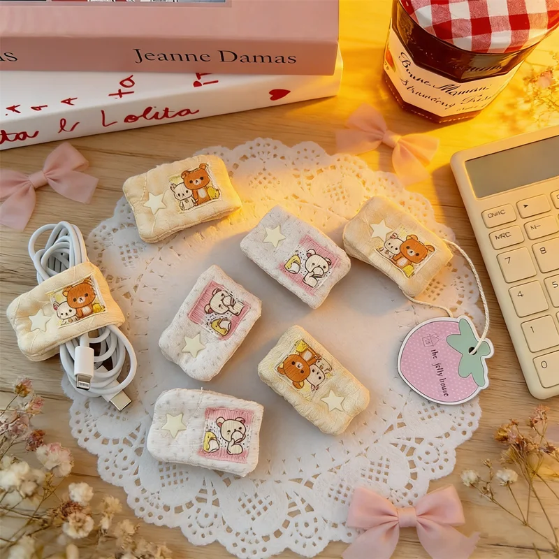 2026 NEW Portable Cable Organizer Tool - Cute Rilakkuma/Mashumaro Design to Fix & Store Charging Cables, Free Data Cord Storage