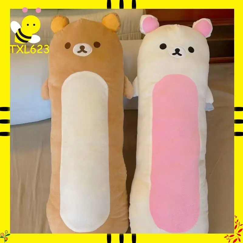 

Kawaii японская длинная плюшевая подушка Rilakkuma 60/80 см, милый детский медведь, диван-кровать, декоративная подушка для сна, идеальный подарок для пары