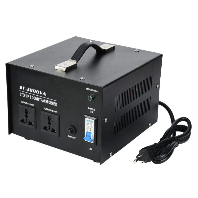 

Wolfpower ST-3000VA Power Converter Transformer, 3000W Step Up & Down Voltage 110V to 220V / 220V to 110V