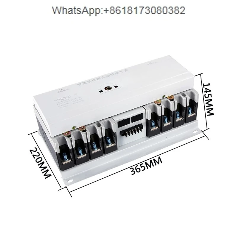 Dual power automatic transfer switch 4P generator bidirectional interlocking control switch 225A380V