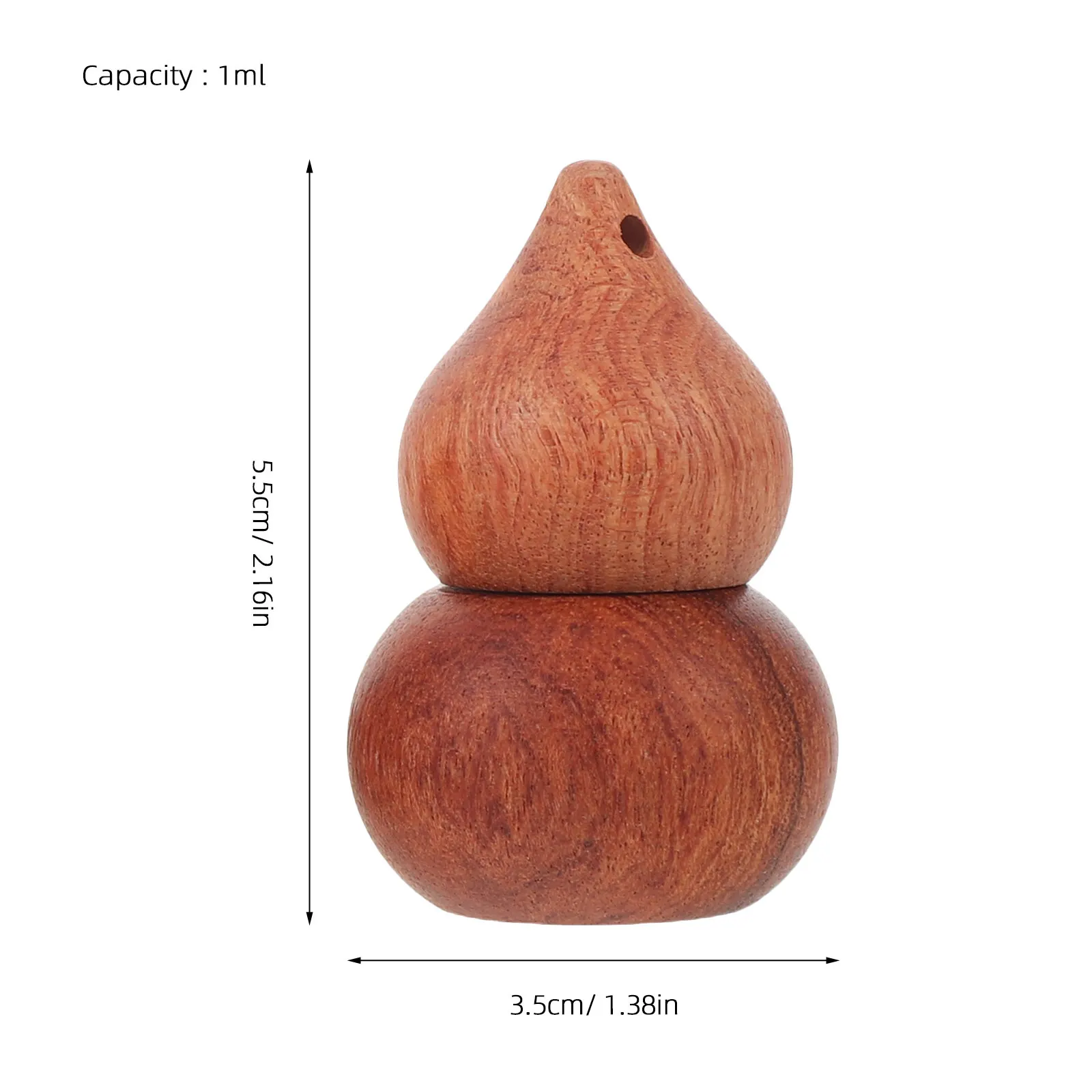 3Pcs Hanging Car Diffuser Bottle Wood Essential Oil Holder Pendant Gourd Shape Empty Roll on Refillable Aromatherapy Jar