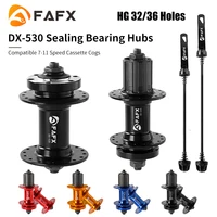 FAFX-buje de bicicleta de montaña con 2 rodamientos, 32/36 agujeros, Compatible con Cassette HG de 7/8/9/10/11 velocidades, freno de disco, piezas de aleación