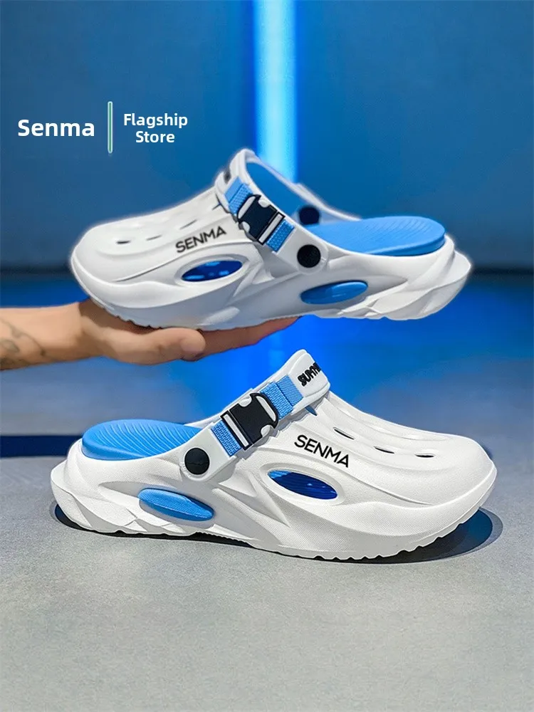 

Men's Summer Sandals Soft Bot Sports Slippers Beach Driving oes Anti-Slip Two-Way Wear EVA Material Comfortable Slip-On